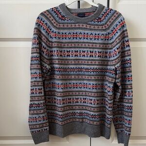 J. Crew Multicolor Patterned Crewneck Sweater